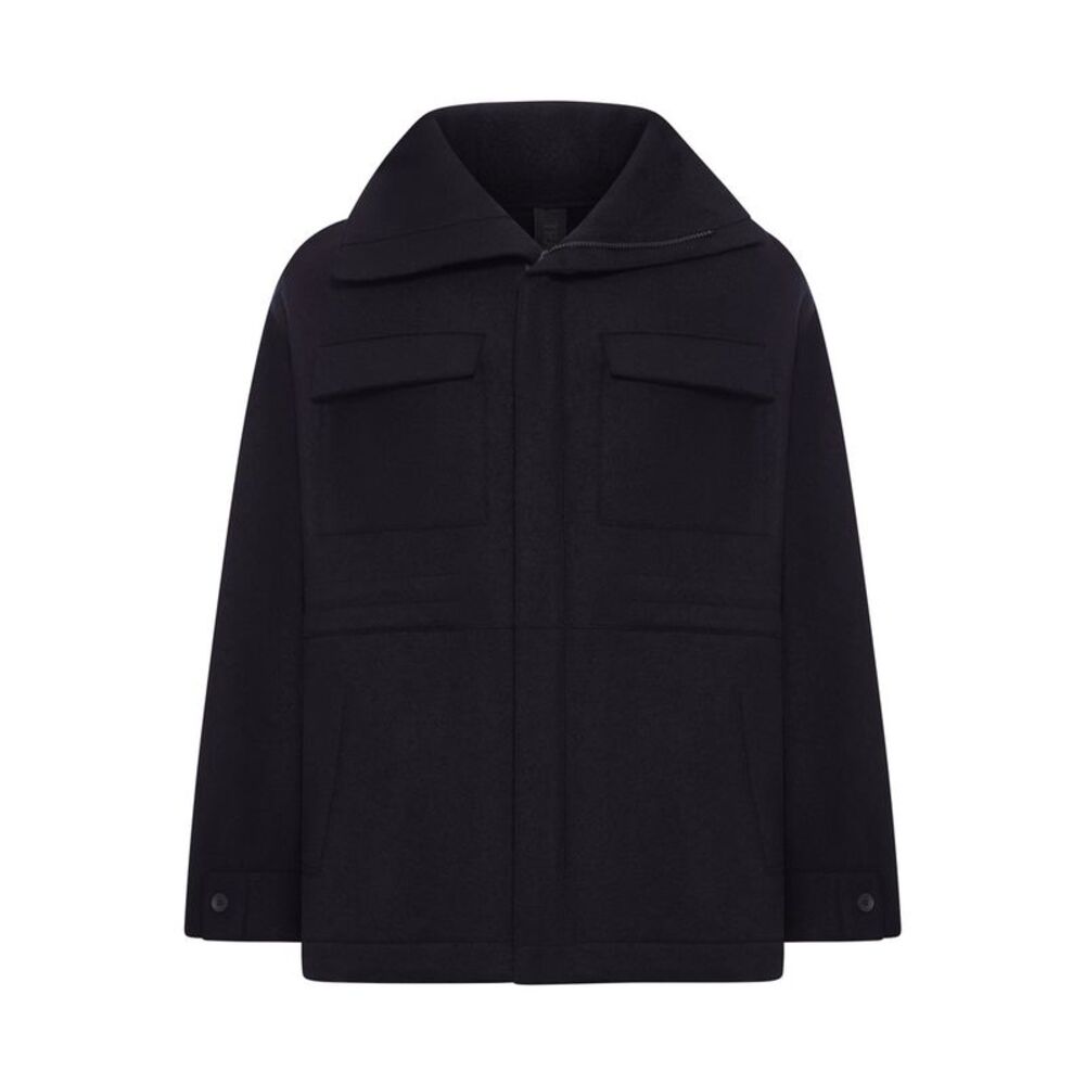 Transit Men Loose Fit Zip-Up Sahara Jacket In Virgin Wool Cloth